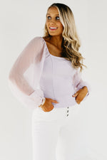The Cole Chiffon Sleeve Ribbed Top - FINAL SALE