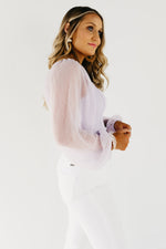 The Cole Chiffon Sleeve Ribbed Top - FINAL SALE