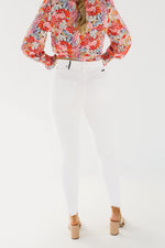 Kan Can 11 inch Button Front High Rise Skinny - KC7273WT