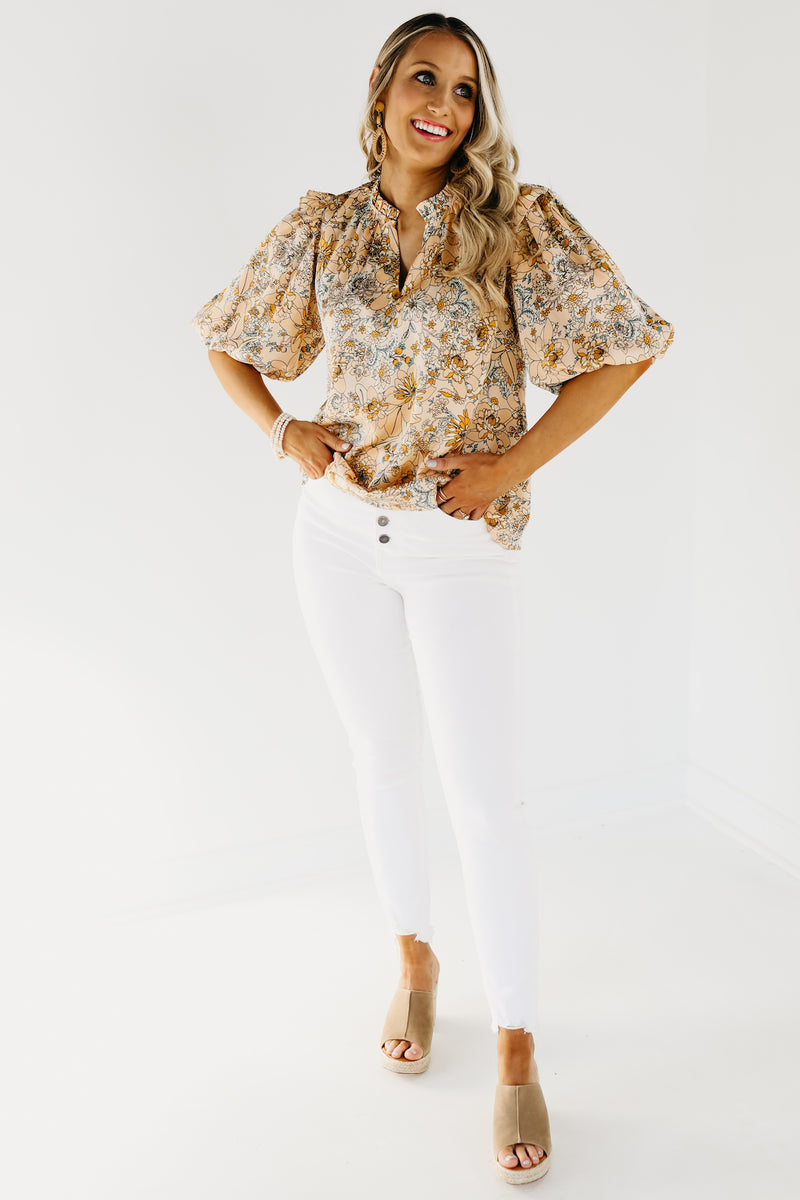 The Naya Floral Puff Sleeve Blouse - FINAL SALE