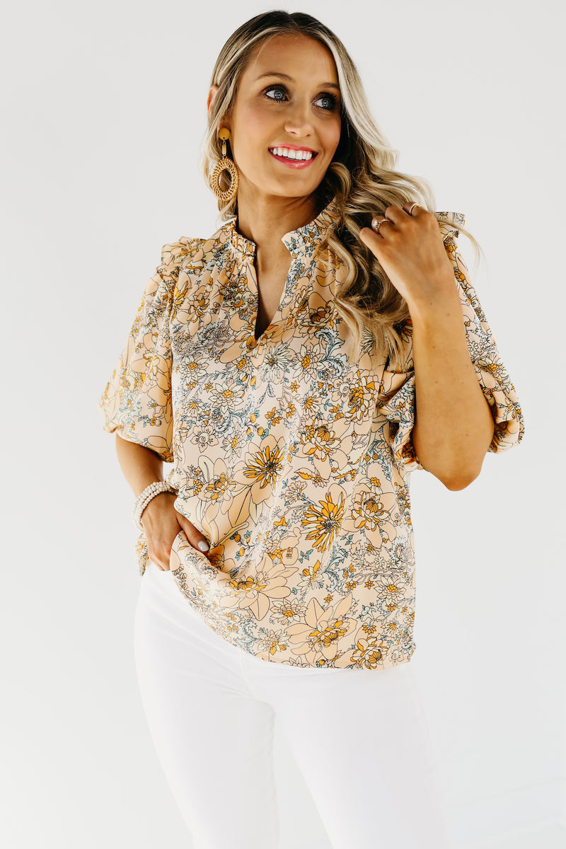 The Naya Floral Puff Sleeve Blouse - FINAL SALE