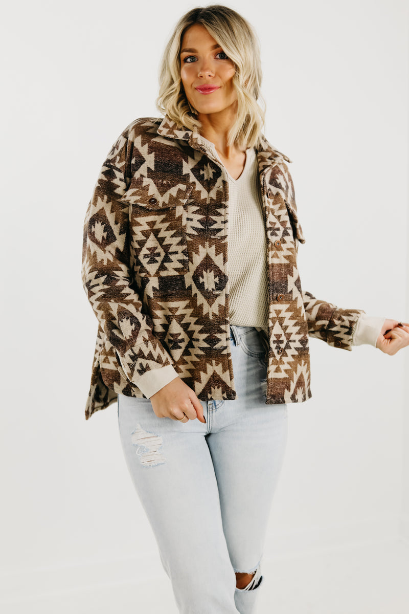 The Harvey Aztec Print Shacket