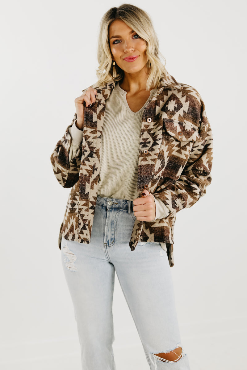 The Harvey Aztec Print Shacket
