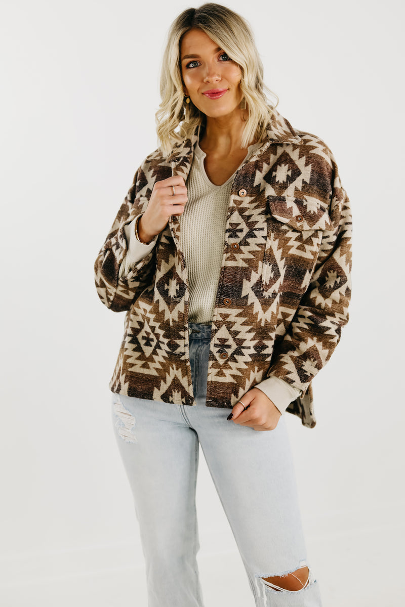 The Harvey Aztec Print Shacket