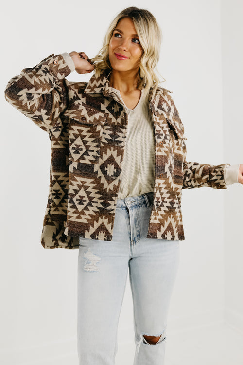 The Harvey Aztec Print Shacket
