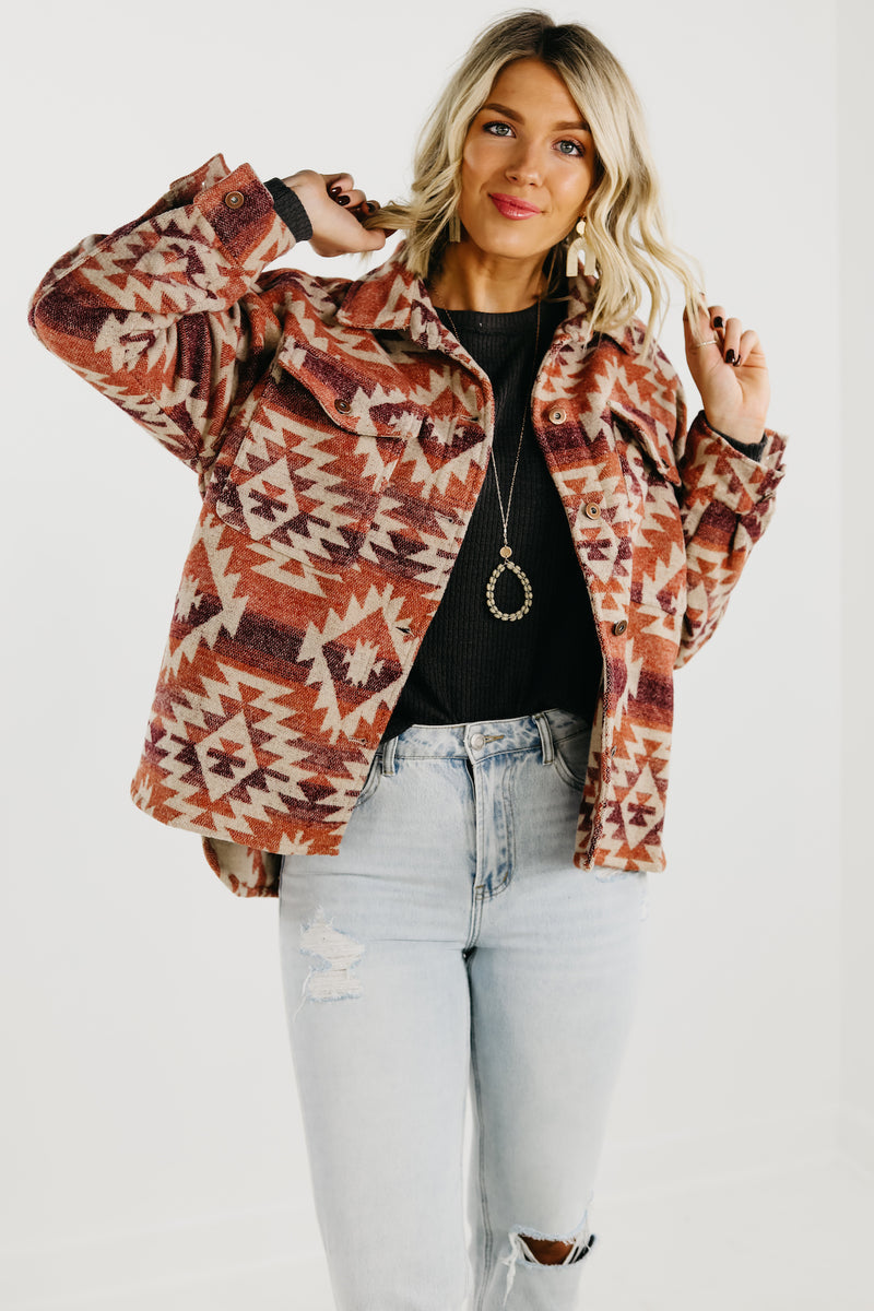The Harvey Aztec Print Shacket