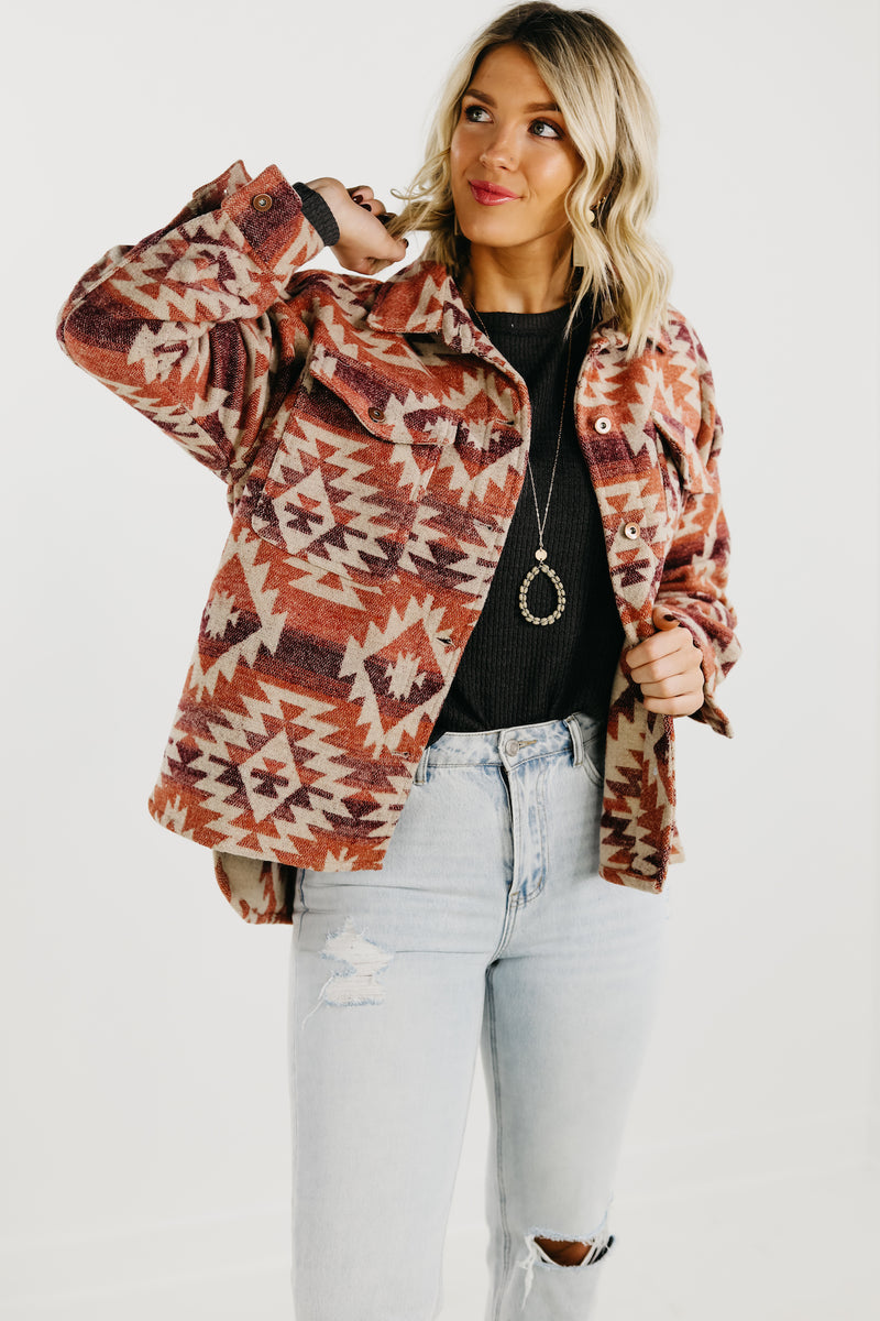 The Harvey Aztec Print Shacket