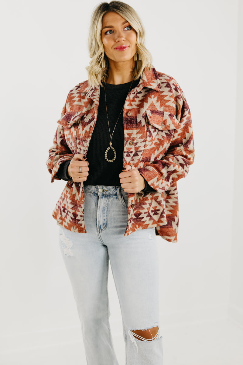 The Harvey Aztec Print Shacket