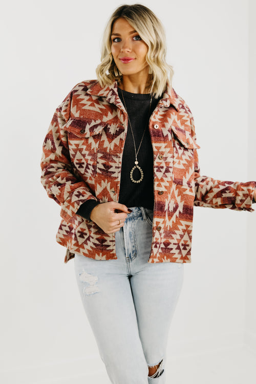 The Harvey Aztec Print Shacket