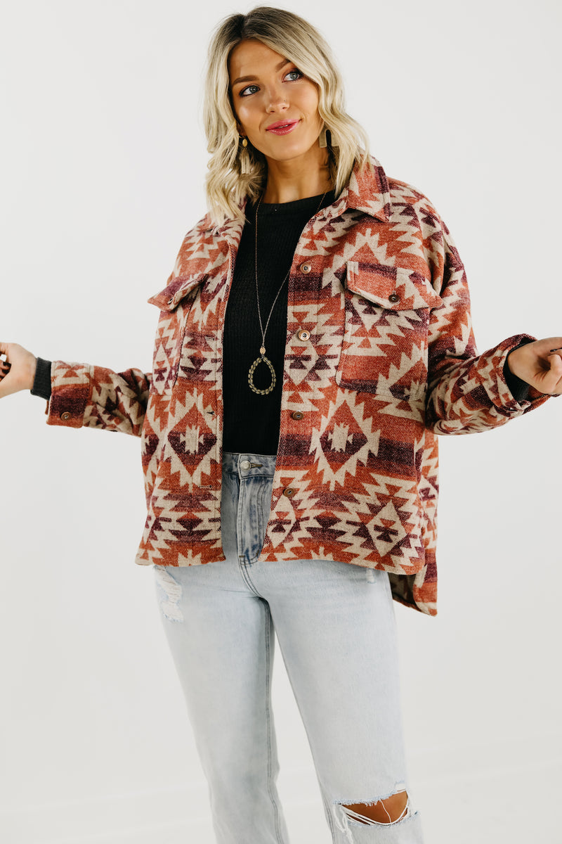 The Harvey Aztec Print Shacket
