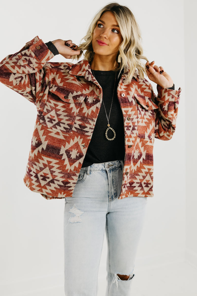 The Harvey Aztec Print Shacket