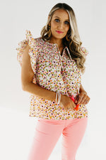 The Jocelyn Floral Ruffle Sleeve Blouse - FINAL SALE