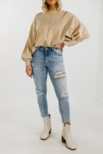 RISEN Denim | The Avery Distressed High Rise Skinny Denim