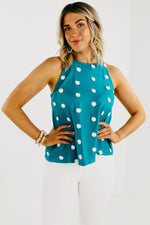 The Grant Swiss Dot Halter Tank Top - FINAL SALE
