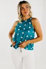 The Grant Swiss Dot Halter Tank Top - FINAL SALE