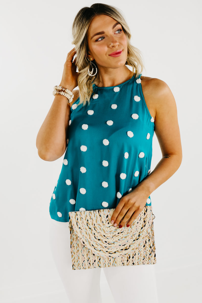 The Grant Swiss Dot Halter Tank Top - FINAL SALE