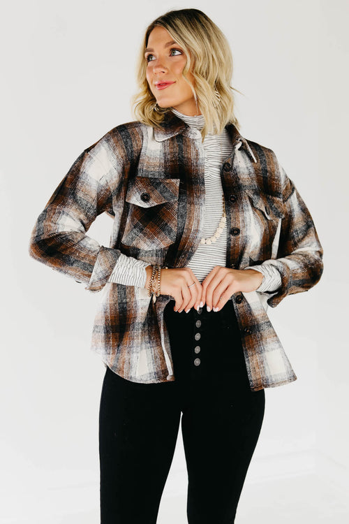 The Daphne Plaid Button Down Shacket
