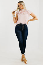 The Jazlyn Ruffle Sleeve Sweetheart Blouse - FINAL SALE