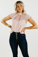 The Jazlyn Ruffle Sleeve Sweetheart Blouse - FINAL SALE