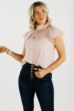 The Jazlyn Ruffle Sleeve Sweetheart Blouse - FINAL SALE
