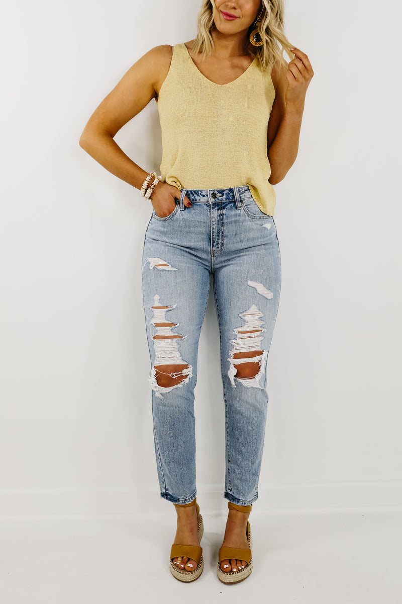 Eunina Denim | The Tobi High Rise Ankle Mom Jeans - FINAL SALE