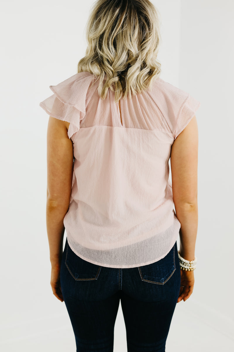 The Jazlyn Ruffle Sleeve Sweetheart Blouse - FINAL SALE