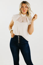 The Jazlyn Ruffle Sleeve Sweetheart Blouse - FINAL SALE