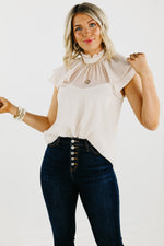The Jazlyn Ruffle Sleeve Sweetheart Blouse - FINAL SALE