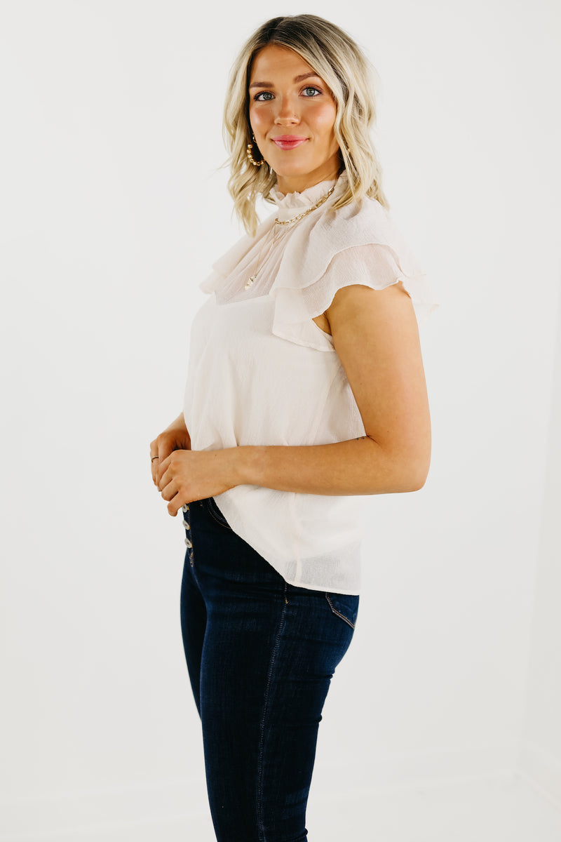 The Jazlyn Ruffle Sleeve Sweetheart Blouse - FINAL SALE