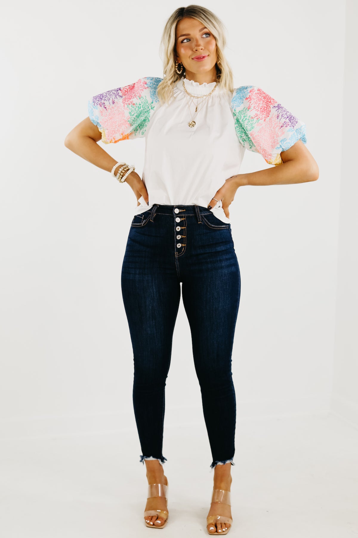 The Journey Embroidered Balloon Sleeve Blouse - FINAL SALE