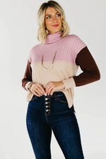The Lush Alyse Colorblock Turtleneck Sweater