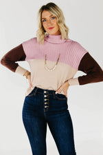 The Lush Alyse Colorblock Turtleneck Sweater