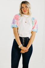 The Journey Embroidered Balloon Sleeve Blouse - FINAL SALE