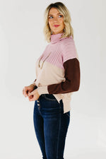 The Lush Alyse Colorblock Turtleneck Sweater