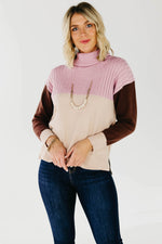The Lush Alyse Colorblock Turtleneck Sweater