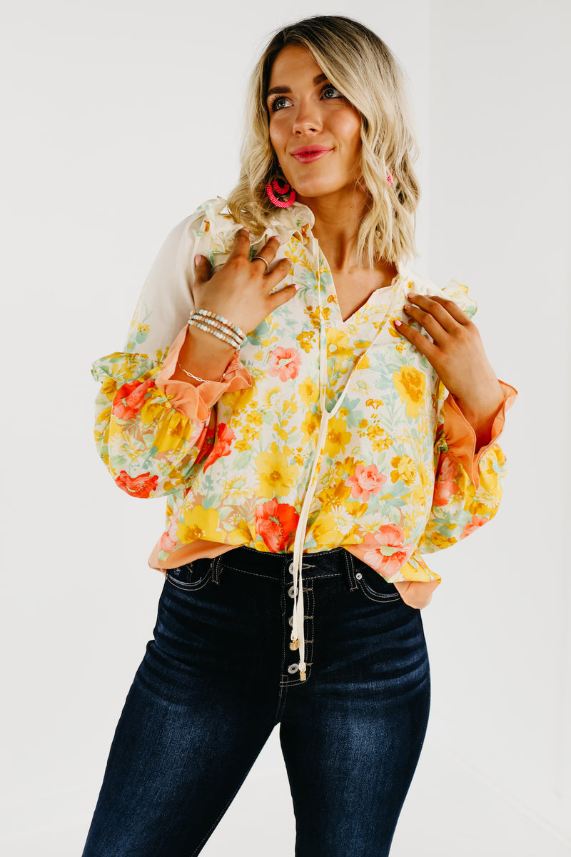 The Aurora Floral Peasant Blouse - FINAL SALE
