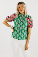 The Courtney Floral Embroidered Puff Sleeve Top - FINAL SALE