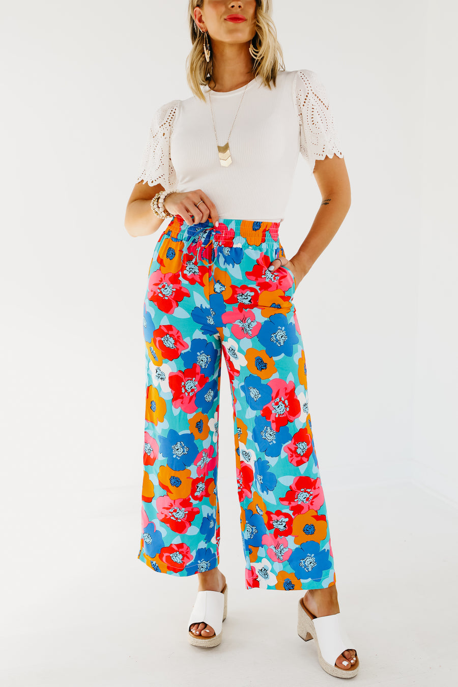 The Annie Abstract Floral Pants - FINAL SALE