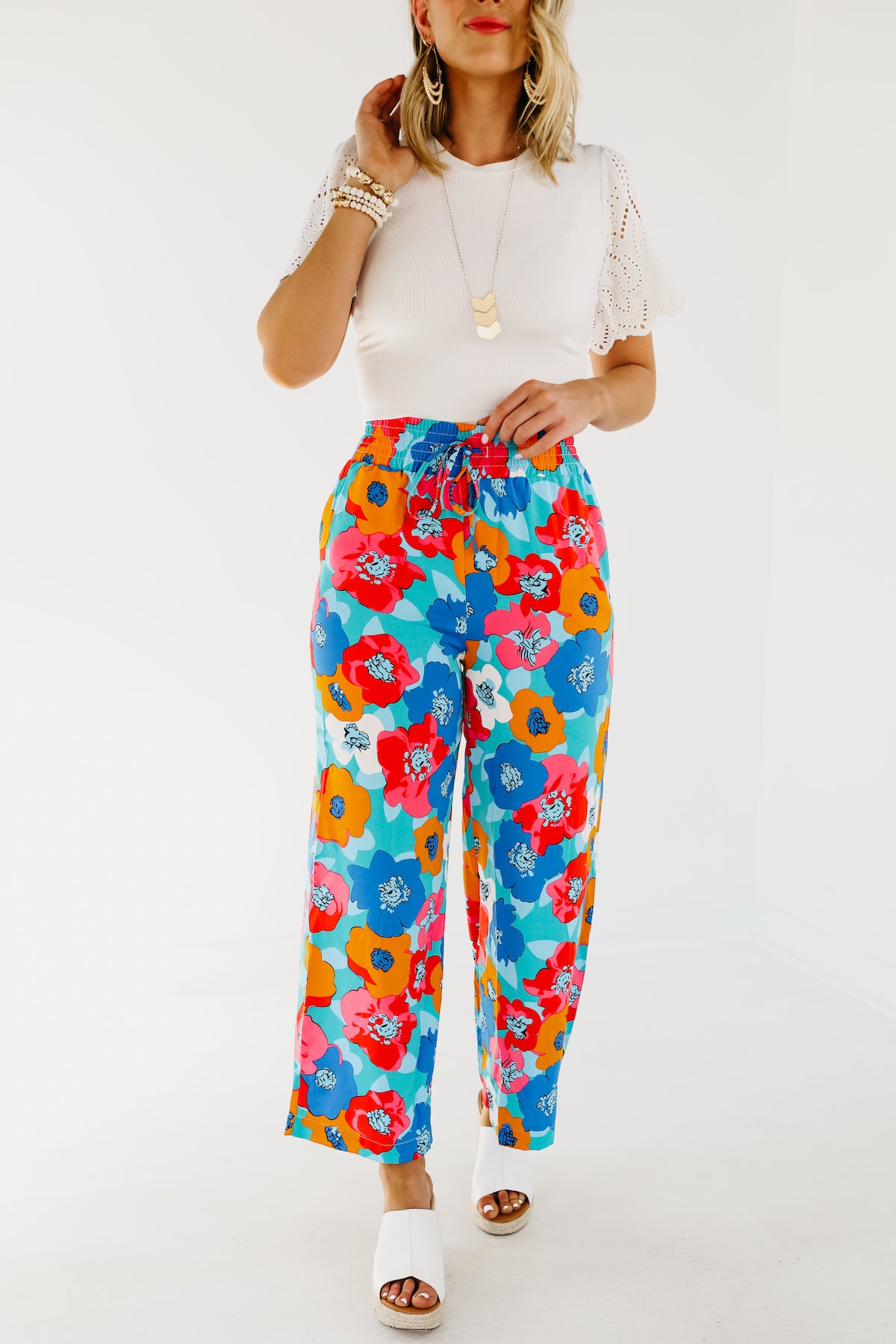 The Annie Abstract Floral Pants - FINAL SALE