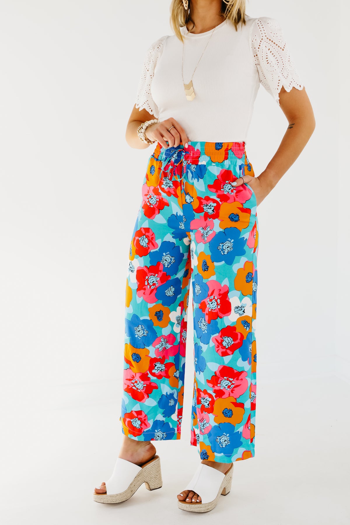 The Annie Abstract Floral Pants - FINAL SALE