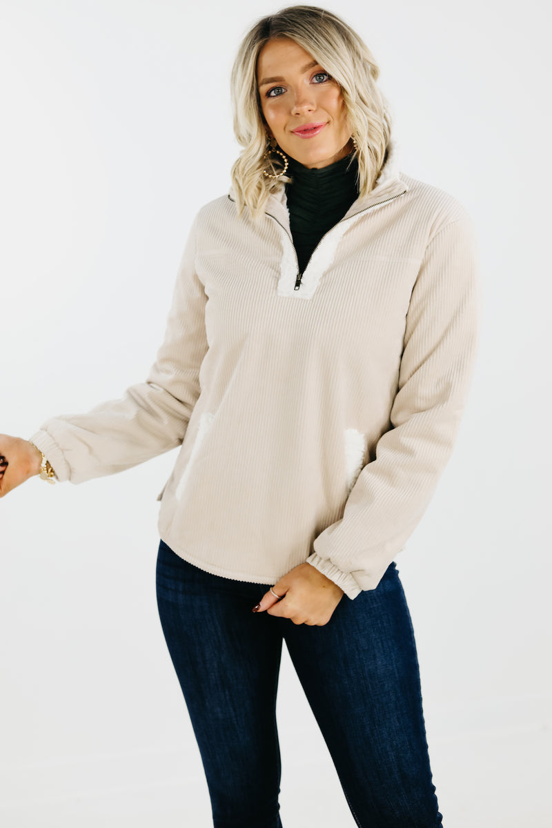 The Ellen Velvet Corduroy Pullover Jacket - FINAL SALE