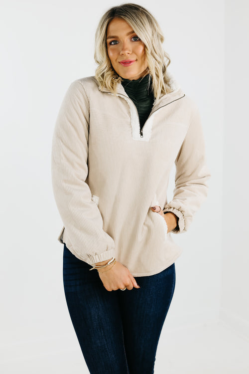 The Ellen Velvet Corduroy Pullover Jacket - FINAL SALE