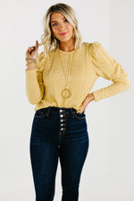 The Tyrell Puff Sleeve Cable Knit Sweater