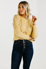The Tyrell Puff Sleeve Cable Knit Sweater