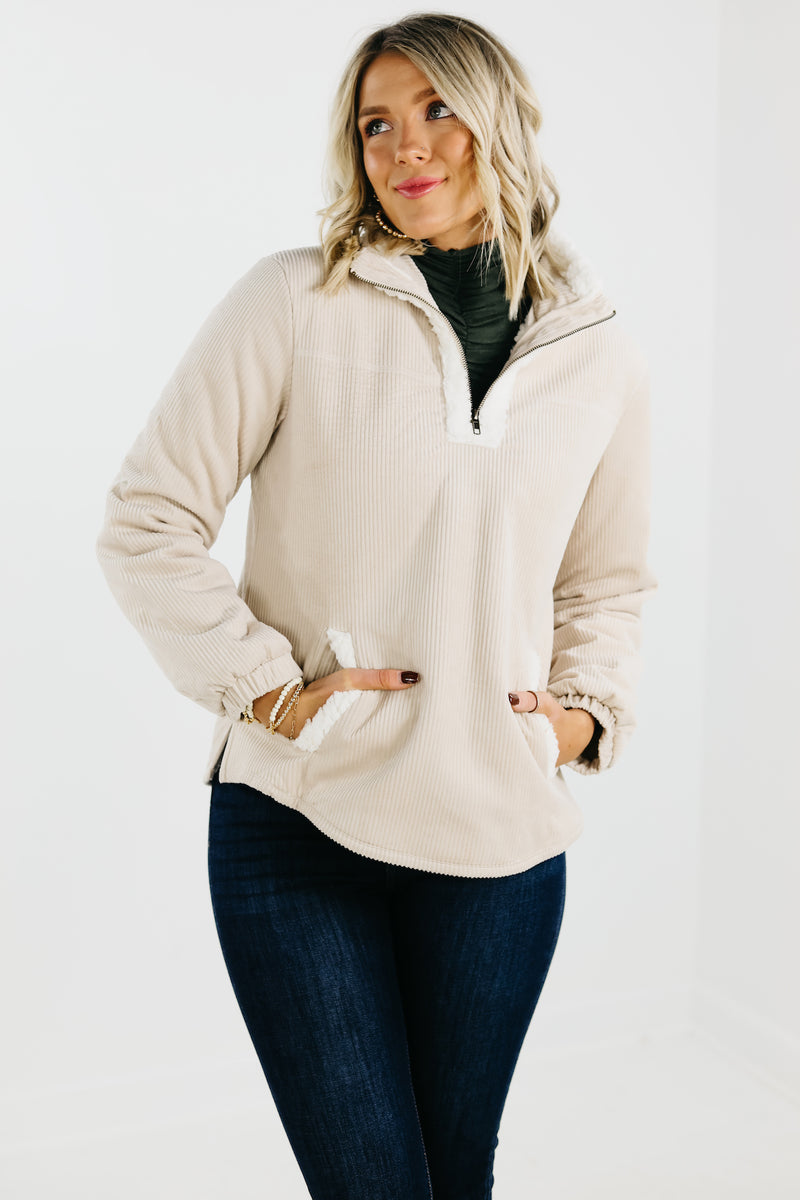 The Ellen Velvet Corduroy Pullover Jacket - FINAL SALE