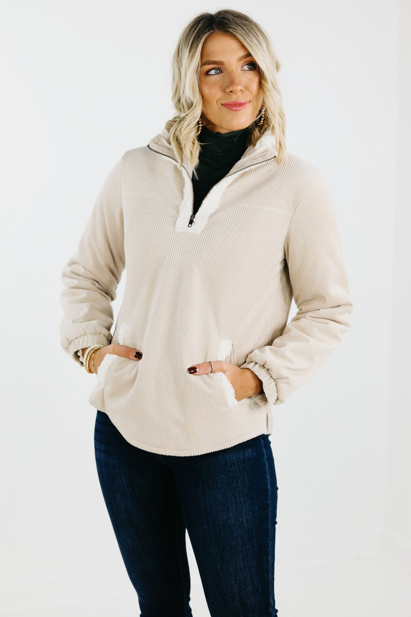 The Ellen Velvet Corduroy Pullover Jacket - FINAL SALE