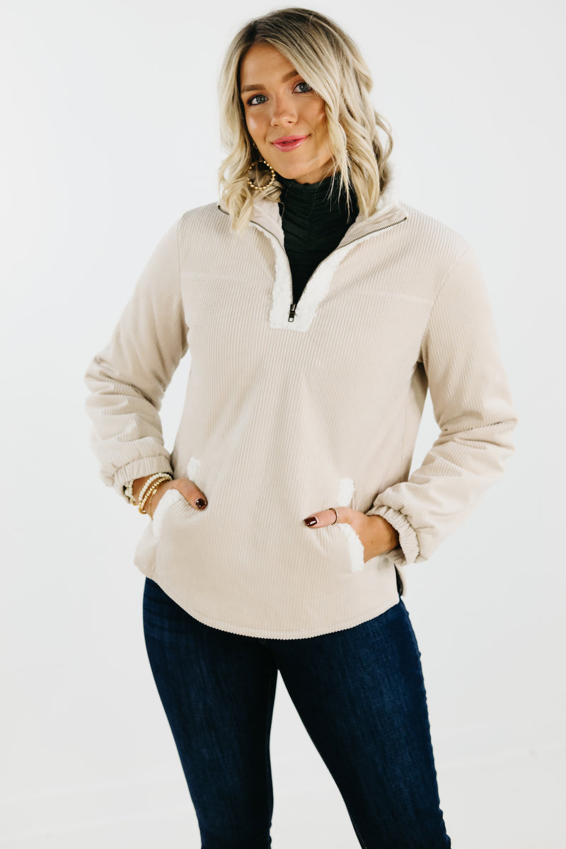 The Ellen Velvet Corduroy Pullover Jacket - FINAL SALE