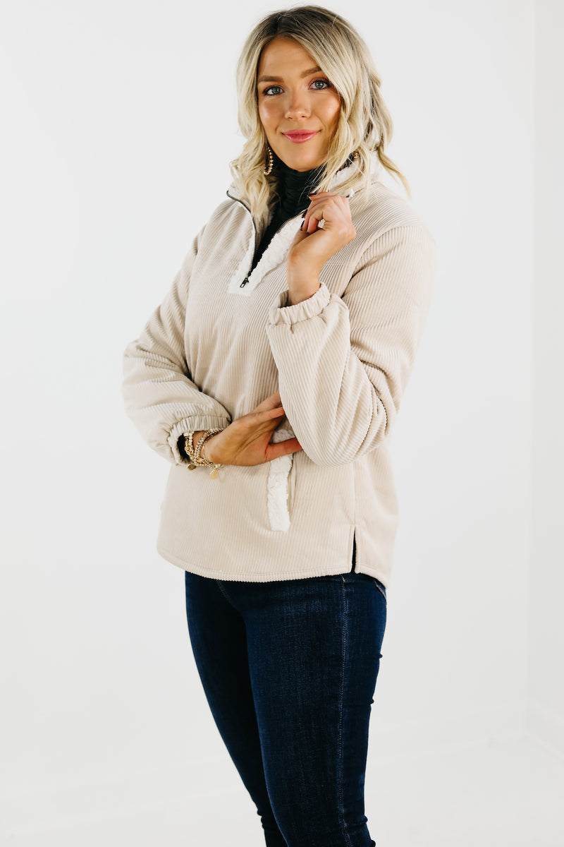 The Ellen Velvet Corduroy Pullover Jacket - FINAL SALE
