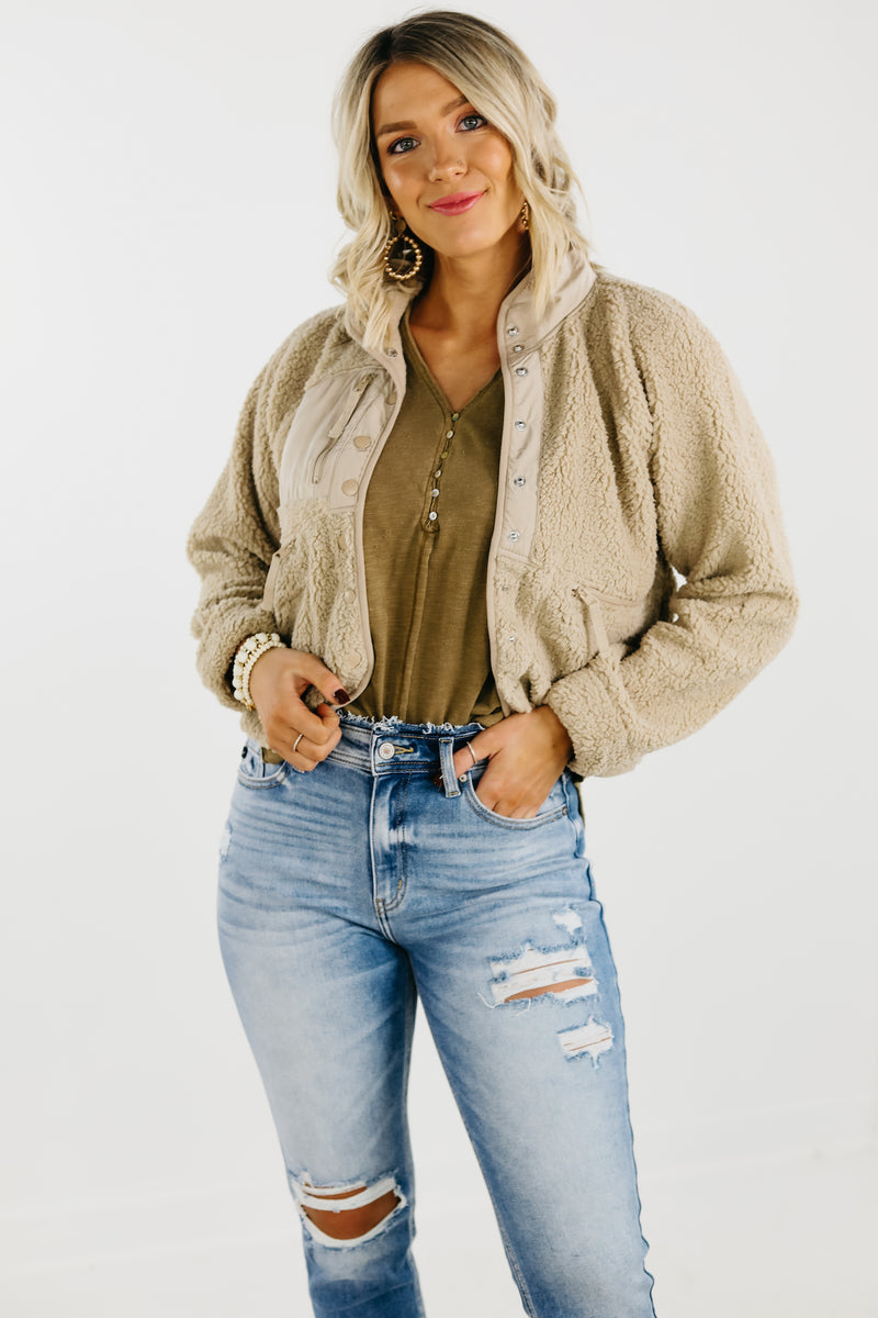 The Rikki High Neck Sherpa Jacket