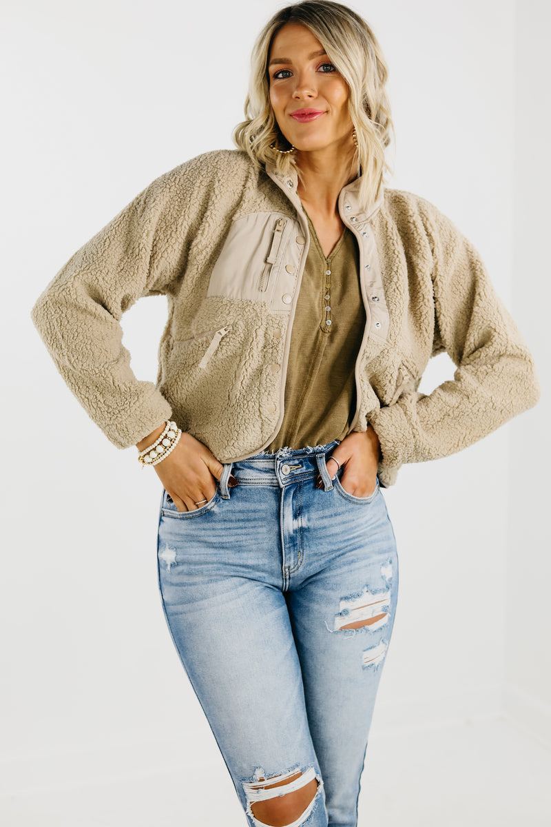 The Rikki High Neck Sherpa Jacket